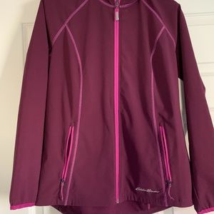 Eddie Bauer Burgundy Hooded Athletic Jacket